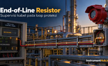 Panel F&G terhubung ke sensor pada ujung loop; EOLR ditempatkan di perangkat terakhir.