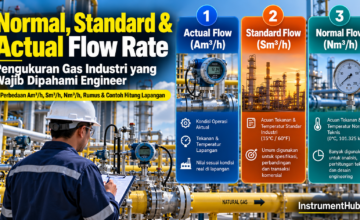 Infografis Utama Normal, Standard, dan Actual Flow Rate Gas Industri InstrumentHub.id