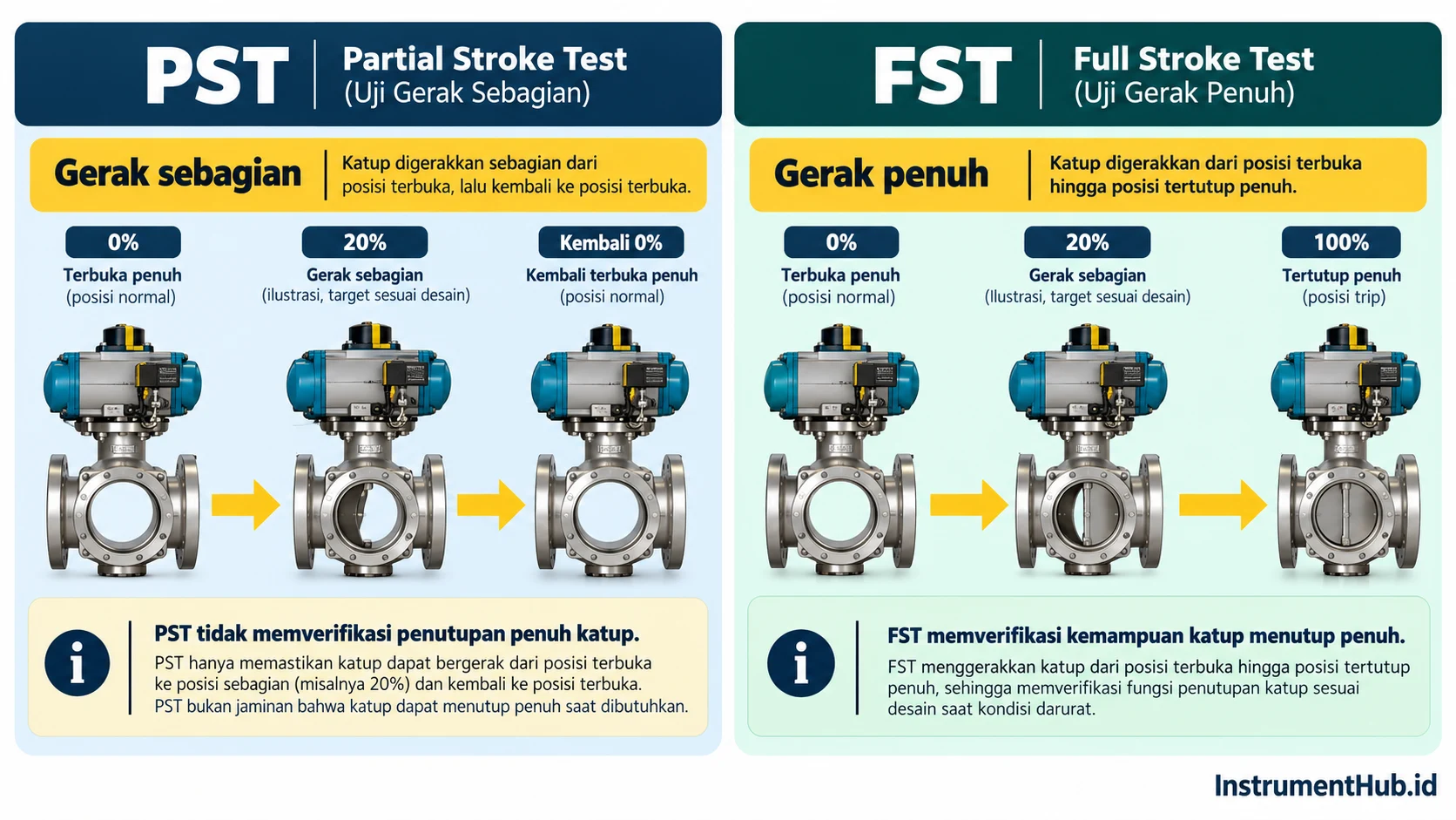 Perbedaan Partial Stroke Test PST dan Full Stroke Test FST pada ESD valve